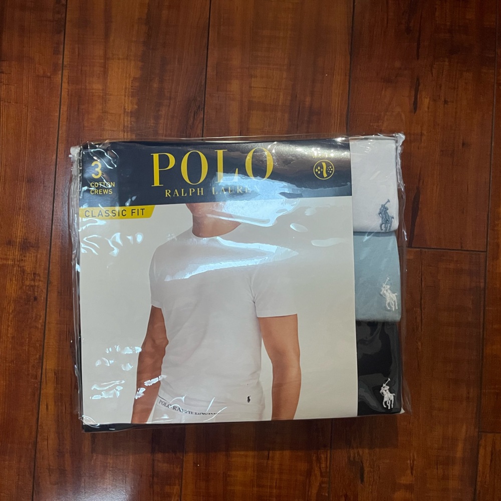 Brand New Polo by Ralph Lauren 3 Cotton Crew Necks